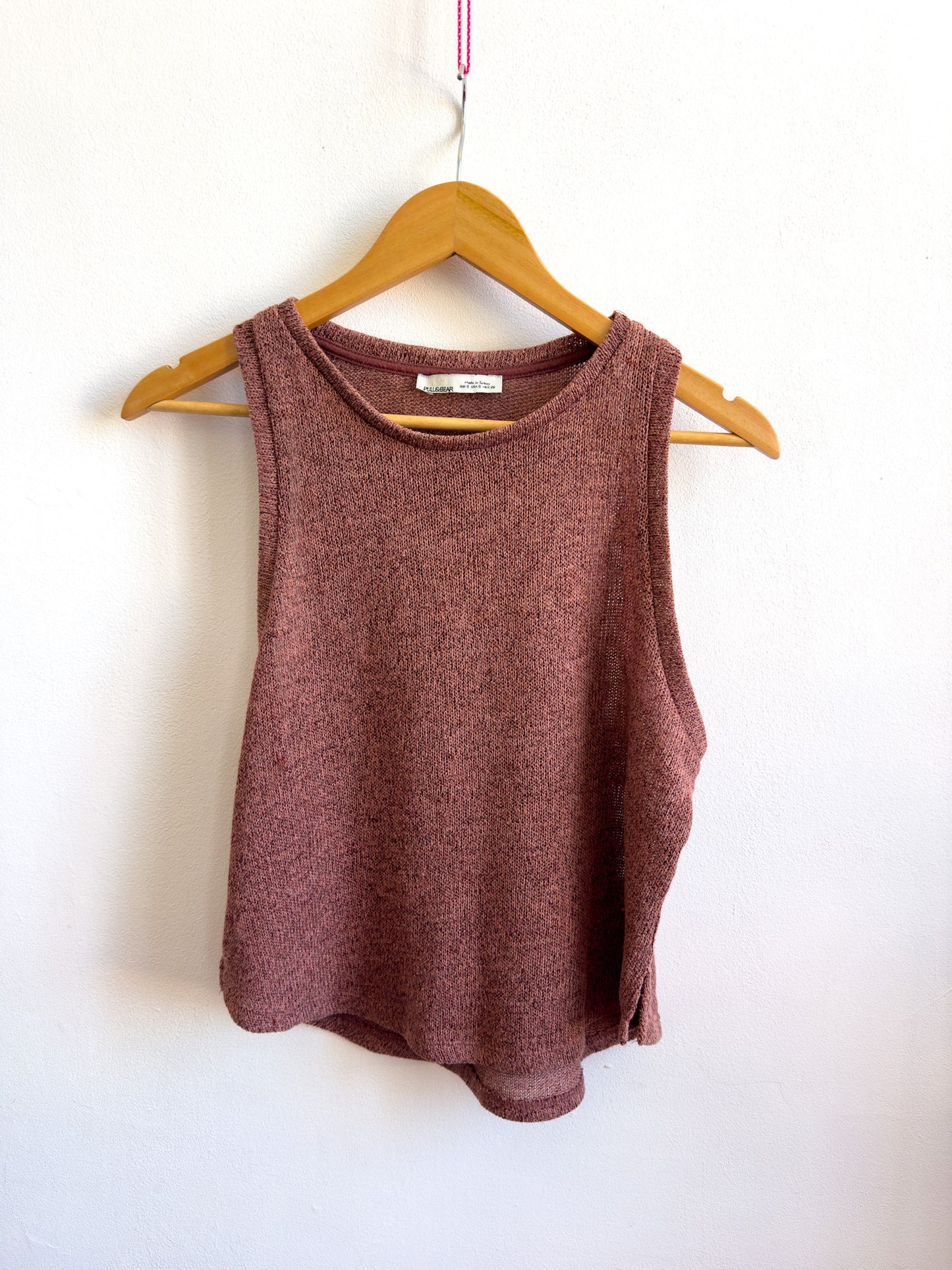 Top maille rouge pull and bear