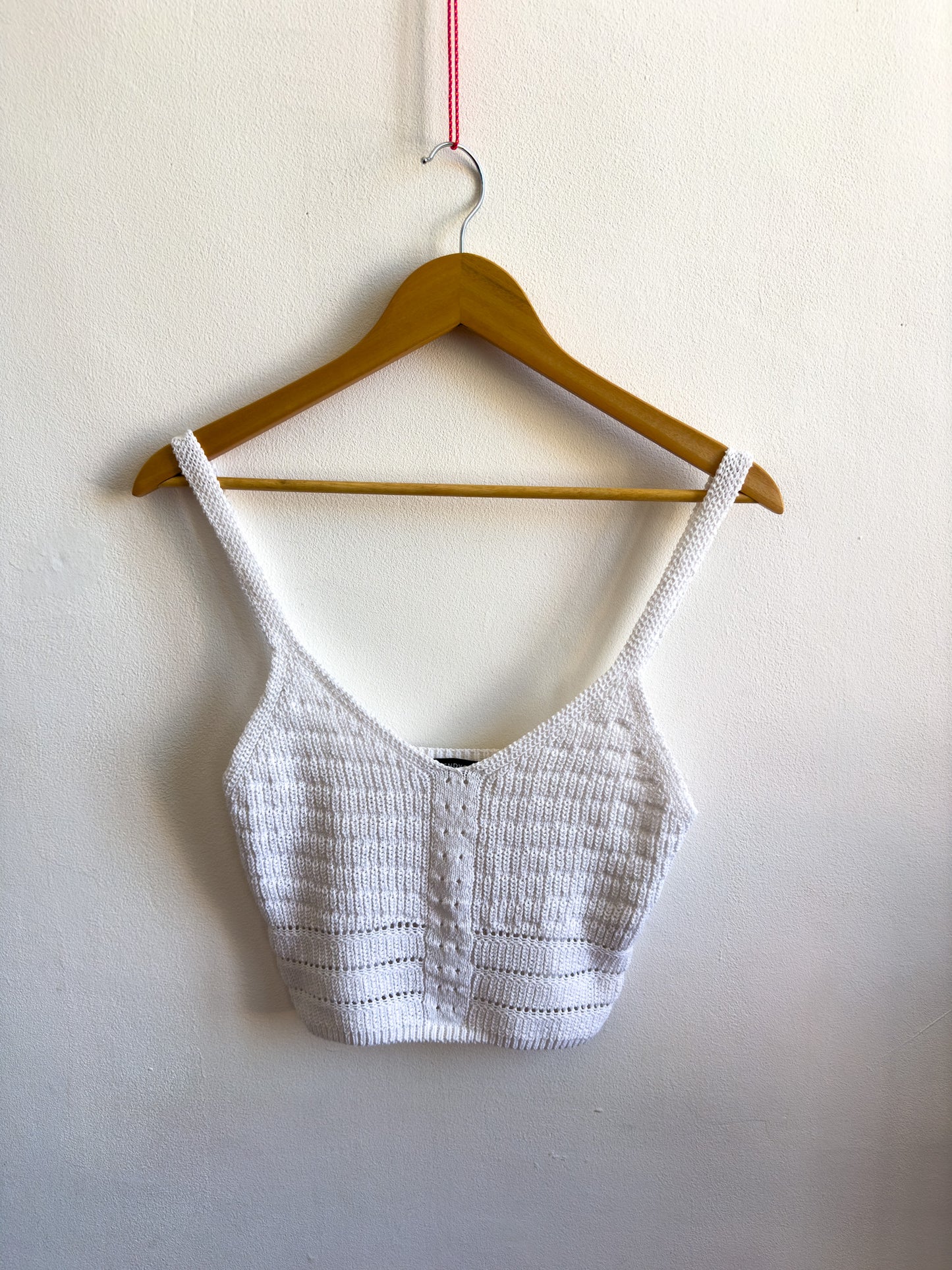 Top crochet blanc