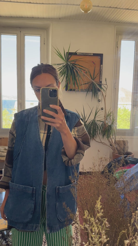 Veste sans manches en jean